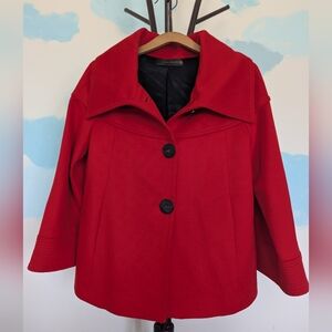 Zara Woman Red Wool Coat - Size M